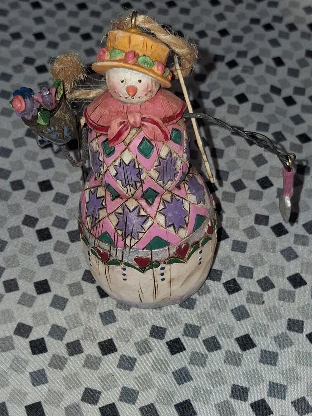 Jim Shore Heartwood Creek Snowman Winter’s Bounty 2003 4" Figurine